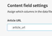 Screenshot of the article url field, filled in.