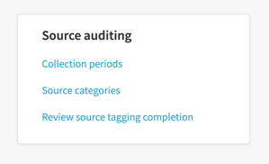 Screenshot of the Source Auditing panel on the Settings page.